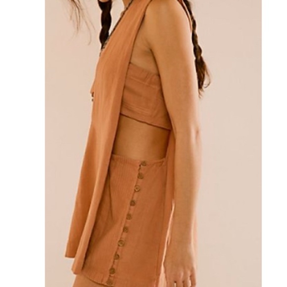 Free People Tan Sleeveless Mini Dress